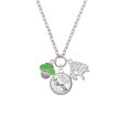 thumbnail image 2 of Delight Jewelry Silvertone Lime Green Center Spinner Let Things Go Fall Zoey Charm Necklace, 28", 2 of 4