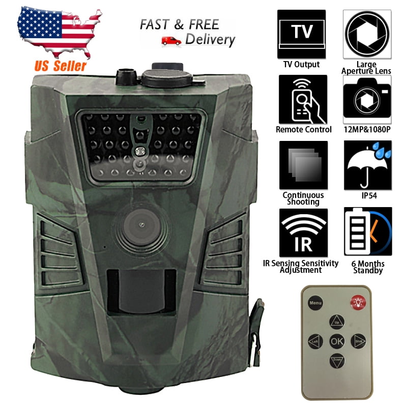 Trail Game Camera Night Vision Motion Activated Hunting 12MP 1080P Outdoor Video 