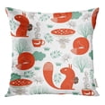 thumbnail image 1 of RYLABLUE Orange Squirrel Cute Fox Pattern Whimsical Floral Mushroom Children Throw Pillowcase Cushion Case Cover, 1 of 1