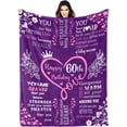 thumbnail image 1 of LHSHID Happy 60th Birthday Gifts Blanket for Women Her Wife Sister Mom Friends Grandmother Coworker Boss 60th Birthday Blankets Throw 60th Birthday Gift Ideas Gifts for 60th Birthday 50x60in, 1 of 6