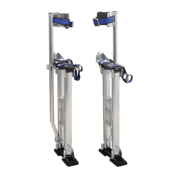 FGJQEFG Drywall Stilts for Adults 24-40 Inch Height Adjustable Lifts Aluminum Tools for Painting Cleaning, Silver
