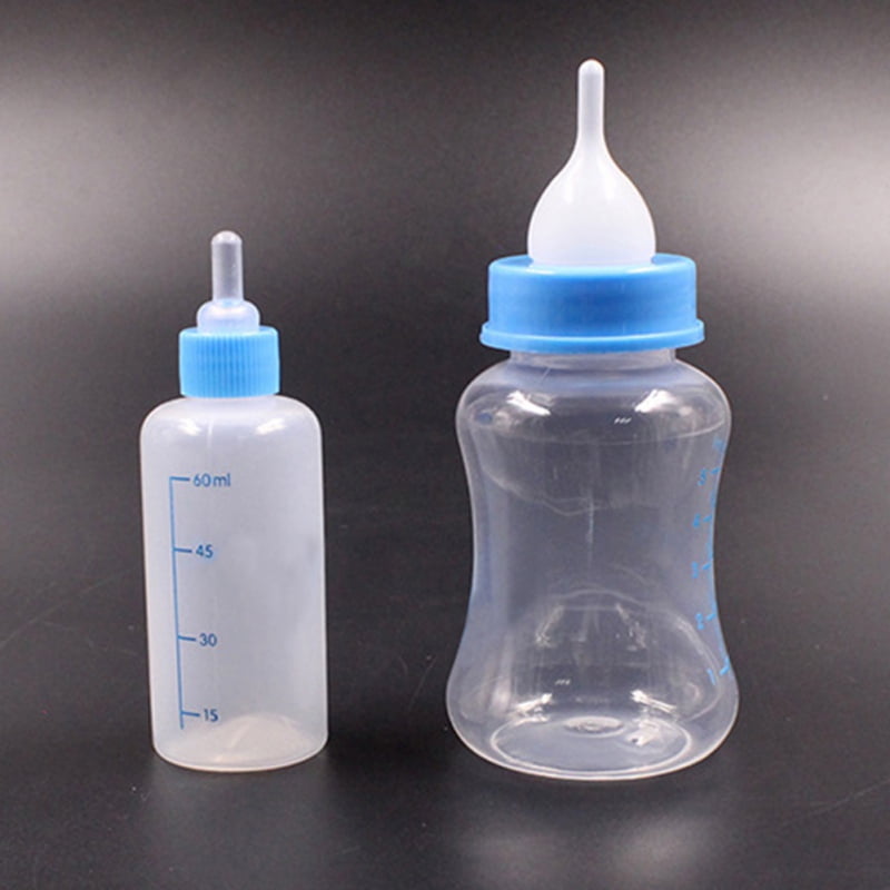 N\A 2 PCS Puppies Feeding Bottle Set Cat Feeding Bottle Pet Feeding Bottle 60ML is suitable for newborn kittens puppies rabbits and small animals