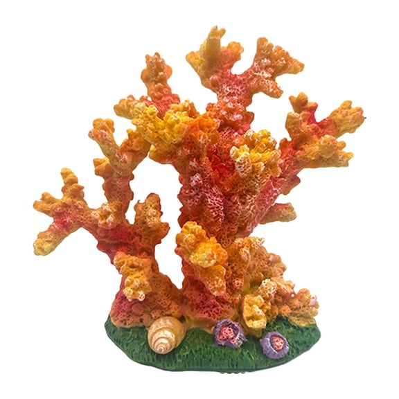 Fzaqwen Artificial Coral Figurine Sculpture Accessory Home Decor Versatile Creative Fish orange