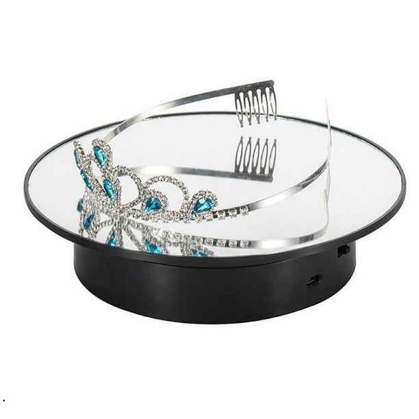 Base giratoria giratoria de 360 degree Base giratoria - Soporte de carga de 2 kg - / USB - espejo con base negra Base negra de espejo superior