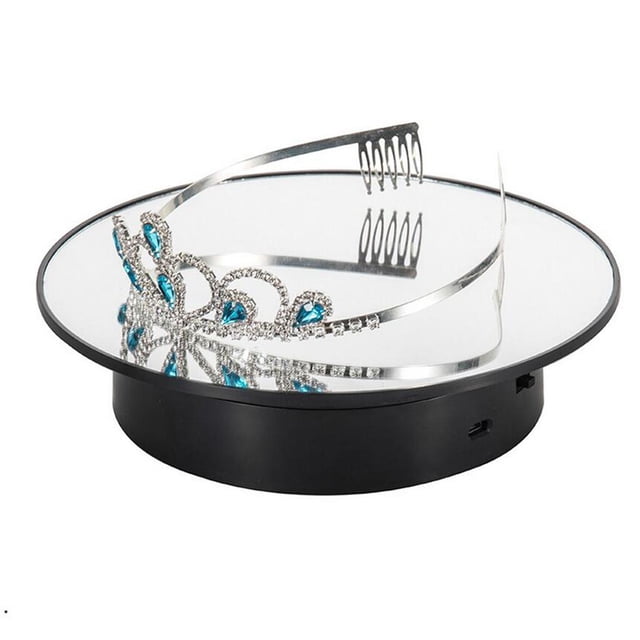 Base giratoria giratoria de 360 degree Base giratoria - Soporte de carga de 2 kg - / USB - espejo con base negra Base negra de espejo superior