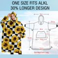 thumbnail image 4 of Oversized Wearable Blanket Hoodie,Checkerboard Sunflower Pattern Sherpa Blanket Hoodie with Super Pockets,Super Warm Fuzzy Pullover for Women & Men, 4 of 6
