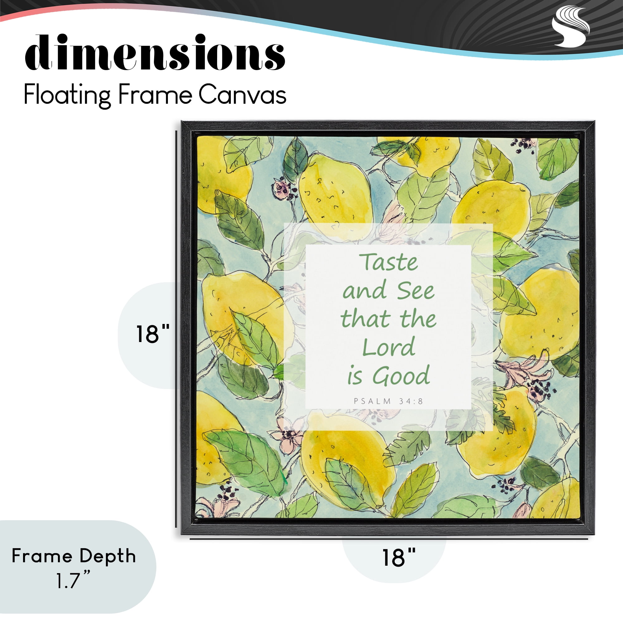 Stupell Industries Taste & See Lord Is Good Black Framed Floater Canvas Wall Art, design by Lanie Loreth