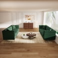 thumbnail image 4 of Modern Velvet Upholstered Sofa Set Of 2 3-Seater Sofas with Gold Metal Legs Contemporary Living Room Furniture for Family Homes, Apartments, and Lounge Spaces (Green), 4 of 11