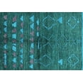 thumbnail image 1 of Ahgly Company Indoor Rectangle Solid Turquoise Blue Modern Area Rugs, 5' x 7', 1 of 4