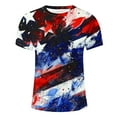 thumbnail image 4 of Zylanna Men's T-Shirts Tee, Summer Short Sleeve V-Neck America Flag Print Fashion Tops for Mens Multicolor, 4 of 5