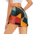 thumbnail image 3 of Goofa Geometric Cube Pattern Art Printed Women 2 in 1 Running Shorts,Quick Dry Athletic Workout Shorts,High Waisted Athletic Shorts with Liner Pockets-XX-Large, 3 of 9