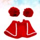 thumbnail image 3 of 2 piezas de ropa navideña para mascotas, capa, sombrero, bufanda, disfraz divertido para mascotas, ropa para cachorros, talla M (rojo), 3 of 5