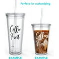 thumbnail image 3 of Nvzi Reusable Double Wall Insulated Acrylic Tumbler Cups with Straw and Lid, 2 Set Package (16 Oz, Clear Straws) by, 3 of 4