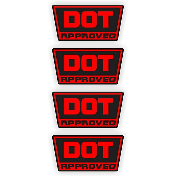 DOT Approved Motorcycle Helmet Stickers Decals Labels Set of 4 D.O