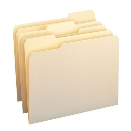 Smead File Folder, 1/3-Cut Tab, Assorted Position, Letter Size, Manila, 200 Per Box (10382) 1/3 Cut, Assorted Position