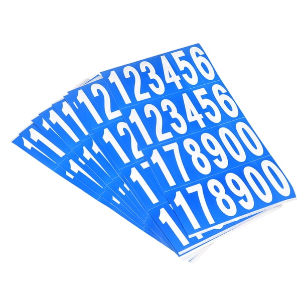 Buzón Números Adhesivo Etiqueta Número Auto Adhesivo PVC Vinilo Etiqueta Azul y Blanco 76x25mm para Buzones Señales, Paquete de 10 Unique Bargains números de buzón