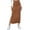 Brown, variant on Women Half Dress, Solid Color Spring Fall Summer Street Casual Party Split Hem High Waist Skirt