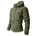 thumbnail image 2 of Men's Camo Jackets, Lightweight Water Resistant Hunting Hiking Fishing Rain Coats Windbreaker with Hood for Outdoor Work, Daily Commuting and Casual Wear, Green, M, 2 of 2