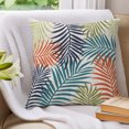 thumbnail image 3 of Pillow Covers 26x26 Set of 2, Orange Green Blue Palm Leaves Throw Pillow Covers Decorative Couch Cushion Cover, Summer Botanical Tropical Leaf Microfiber Soft Pillowcases for Bedroom Living Room Sofa, 3 of 9