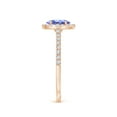 thumbnail image 3 of ANGARA Natural Oval Tanzanite Halo Ring with Diamond Accents in 14K Rose Gold for Women (Size-7x5mm) | December Birthstone, Birthday, Anniversary, Jewelry Gift for Women | Natural Tanzanite Ring, 3 of 9