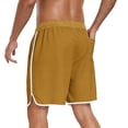 thumbnail image 7 of YLSDY Men's Summer Solid Drawstring Beach Shorts, Elastic Waist Comfort Fit, 5 Inch Lightweight Swim Trunks for Men Gold XXL, 7 of 7