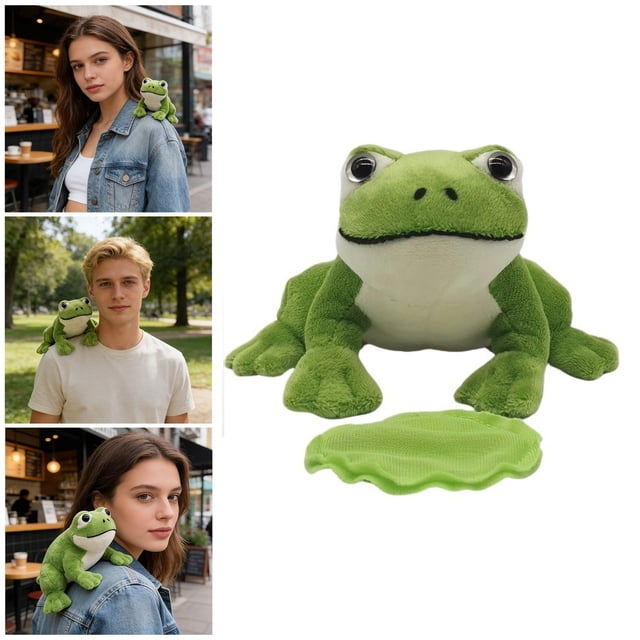 Peluche de rana para llevar al hombro, animalito de peluche suave, compañero adorable para niños y adultos