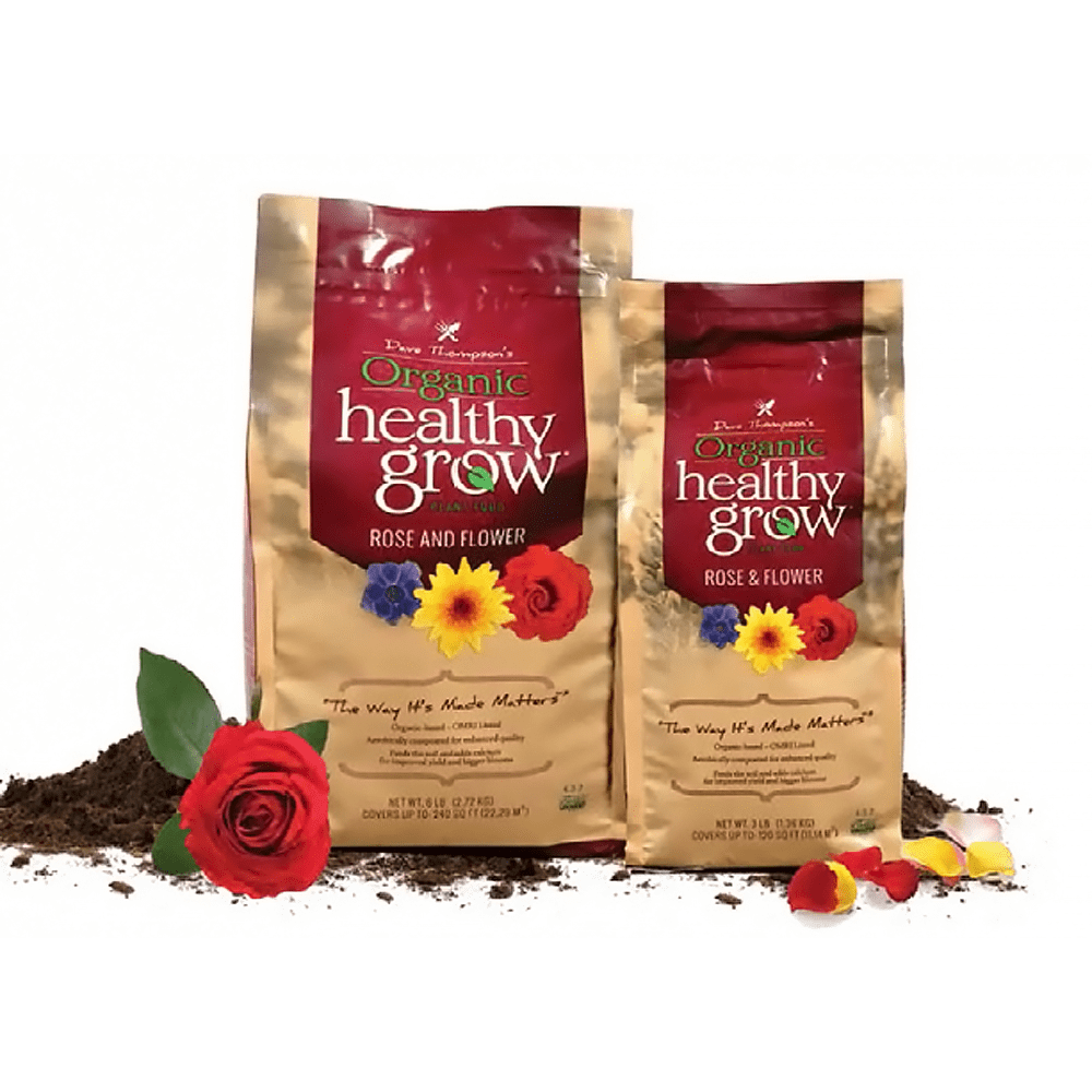 Organic Healthy Grow Rose and Flower Garden Plant Food Fertilizer, 4-3-2, 3 lb Bag