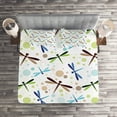 thumbnail image 3 of Ambesonne Dragonfly Quilted Coverlet 3 Pcs, Colorful Bubble Shape, Queen Size, Multicolor, 3 of 4