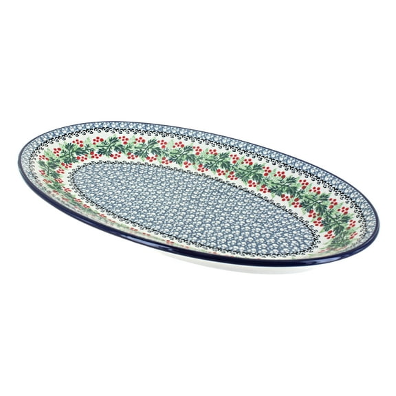 Blue Rose Polish Pottery Noelle Oval Platter