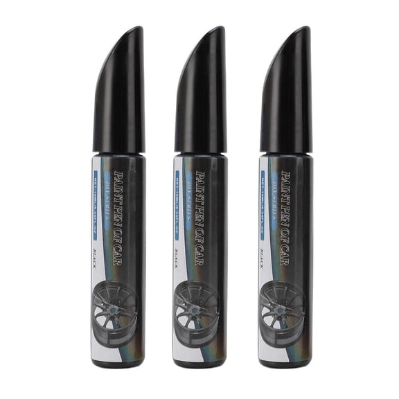 Suodoka 10 ml 3‑Pack Car Touch‑Up Paint Pen – Weather‑Resistant Scratch Repair Marker for Wheels & Body, Black