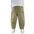 thumbnail image 5 of Hurxie Boys School Uniform Pant Pull On Pants Lightweight Thin Solid Color Casual Elastic Waist Khaki,11-12Years, 5 of 6