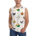 thumbnail image 2 of Lsque Funny Chicken Print Men's Cotton Blend Sleeveless Muscle Shirts (S-3XL)- Moisture Wicking, Odor Protection, UPF 30+,3X-Large, 2 of 8