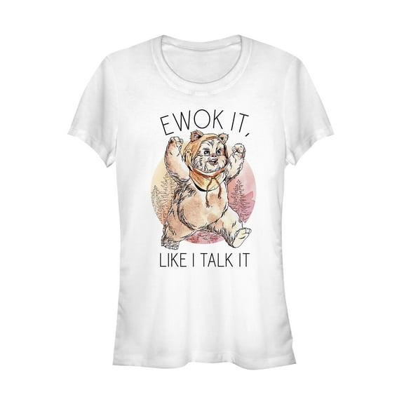 Junior's Star Wars Ewok It, Like I Talk It Graphic Tee White X Large