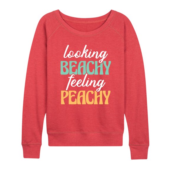 Instant Message - Looking Beachy Feeling Peachy - Women's Lightweight French Terry Pullover