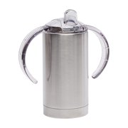 Duobla Insulated Stainless Steel Sippy Cup With Handles Two Tops And Straw - 12 oz.