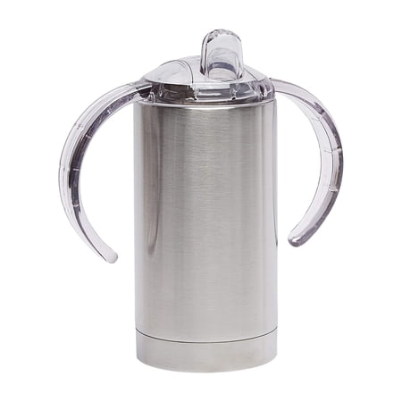 Duobla Insulated Stainless Steel Sippy Cup With Handles Two Tops And Straw - 12 oz.