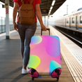thumbnail image 3 of Stretch Luggage Cover XL(29-32in)– Elastic Travel Suitcase Protector with Handle Openings & Bottom Closure, Washable Polyester Spandex Suitcases Cover, Neon Light Print, 3 of 5