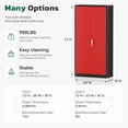 thumbnail image 2 of SOLAURA 72 inches Tall Metal Garage Storage Cabinets, Lockable Steel Storage Cabinet with Doors and Adjustable Shelves for Office, Home, Shops, Garage, Assembly Required, Black Red, 2 of 7