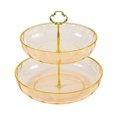 thumbnail image 1 of 2025 Snack Plate Double Layer High Capacity with Handle Light Luxury Simple Round Household Fruit Plate Tray Home Supplies--Golden, 1 of 5