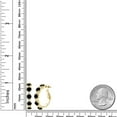 thumbnail image 2 of Gem Stone King 18K Yellow Gold Plated Silver Black Diamond and White Moissanite Hoop Earrings for Women (3.00 Cttw, Round 4MM and 1.9MM, Gemstone Birthstone 1 inch Diameter), 2 of 4