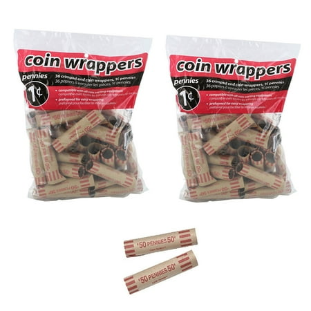 72 Preformed Penny Tubes Paper Coin Wrapper 1 Cent Pennies Shotgun Roll (Best Coin For Knuckle Roll)