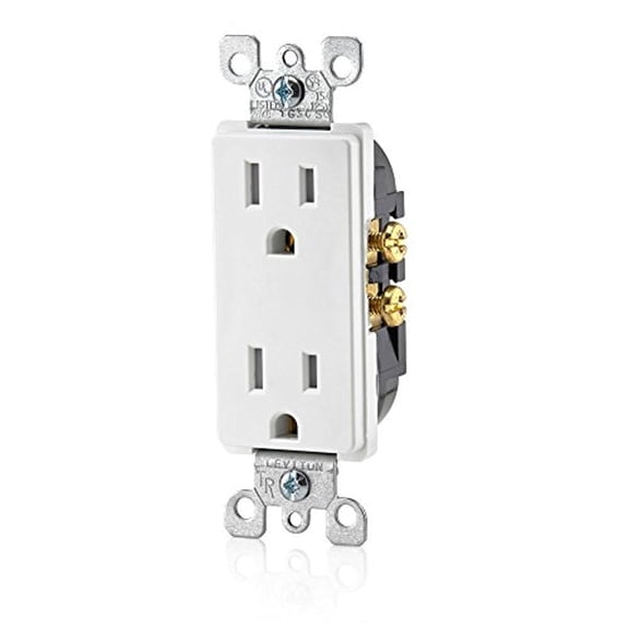 Enchufe eléctrico de pared Leviton Decora resistente a manipulaciones