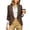 Brown, variant on Women's Double Breasted Casual Blazer Jacket Notch Lapel Business Jacket Loose Style Coat with 3/4 Sleeve,Black Women's S-XXL