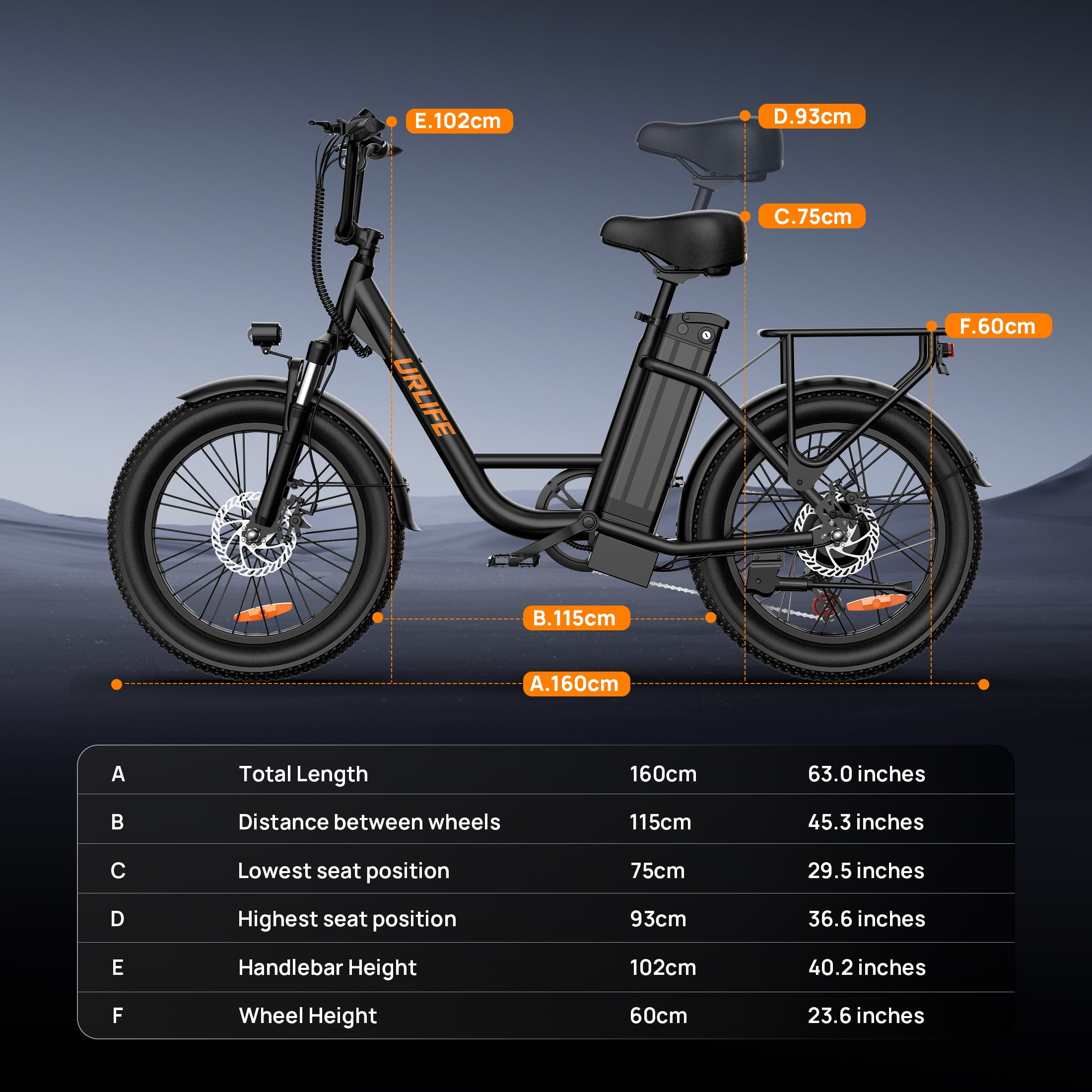 URLIFE 20" Electric Bike for Adult, 750W Peak Motor, 48V 13AH Remobavle Battery, 7-Speed Commuting Ebike, UL2849-Black