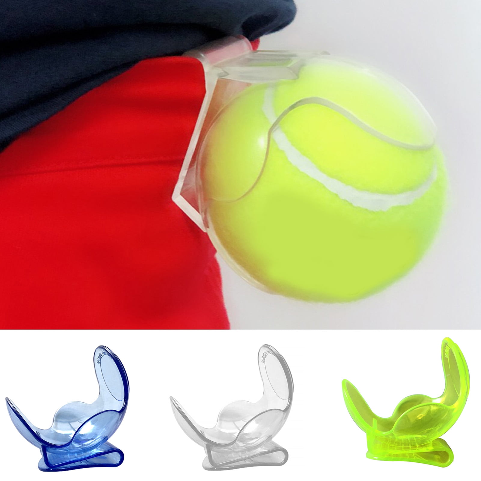 Pocket Tennis Ball Waist Clip Holder Transparent 