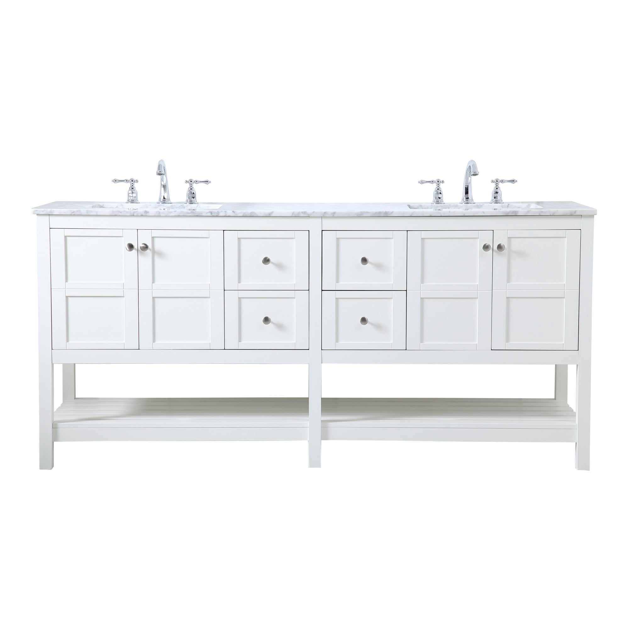 72 inch Double Bathroom Vanity in White - Walmart.com - Walmart.com