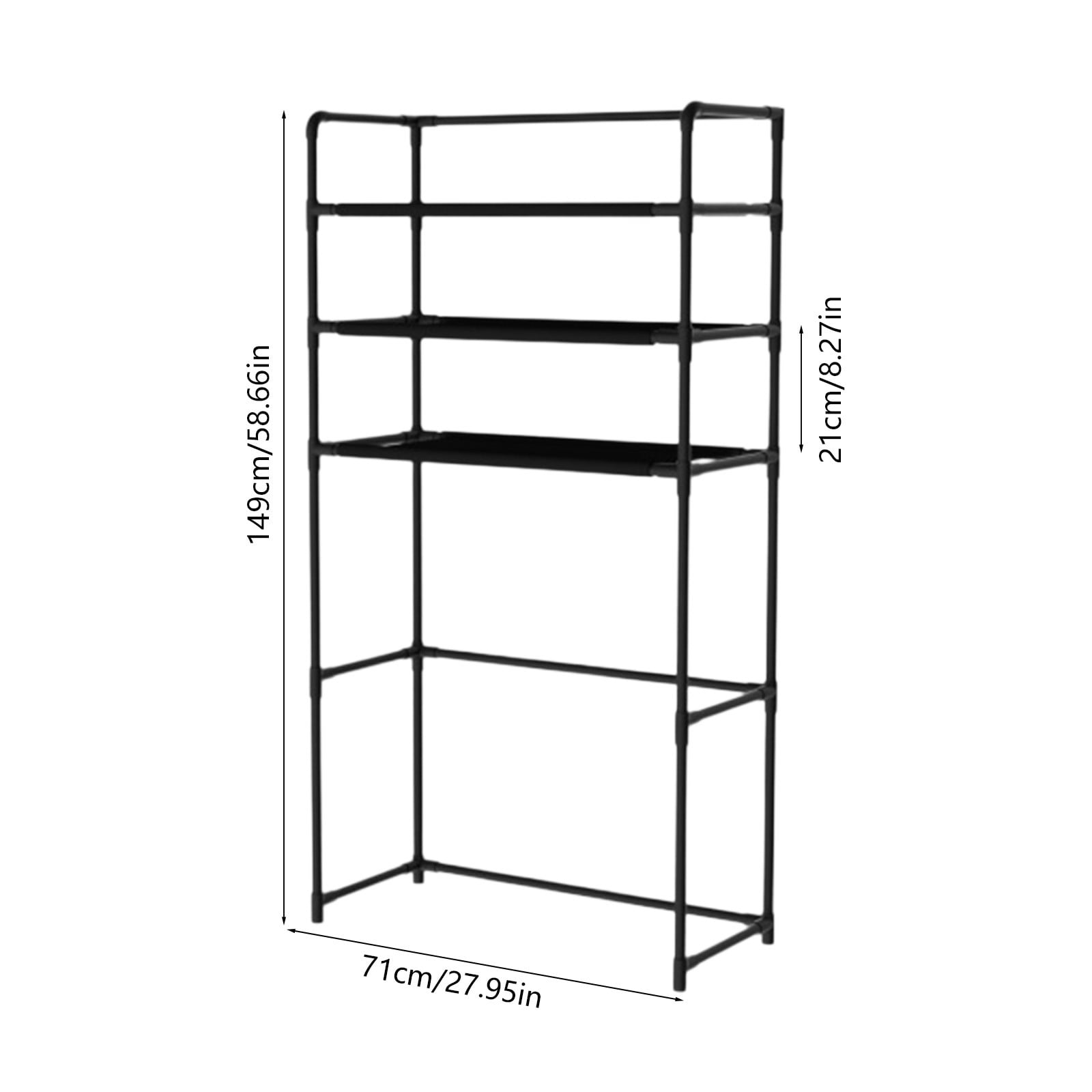 Taicans Over the Toilet Metal Storage Shelf Unit Space Saver,3-Tier Bathroom Shelf Organizer Freestanding above Toilet Storage Rack with Metal Frame & Hook for Towels & Toiletries,28x59in