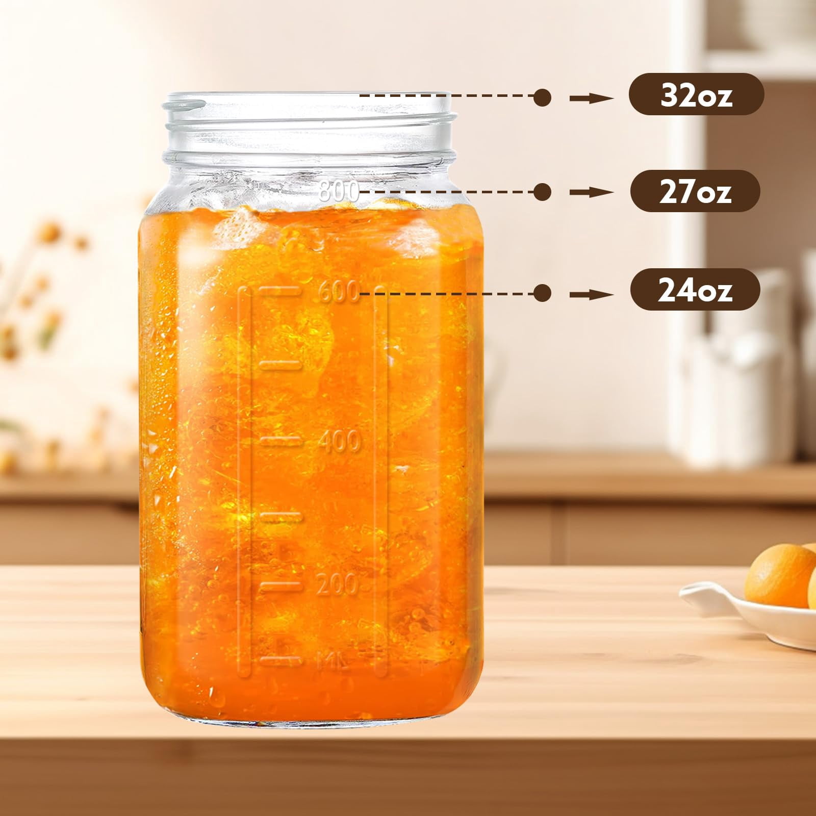 Breast Milk Pitcher  32 Oz Mason Jar With Lid Double Leak Proof 1 Quart Breastmilk Storage Containers For Fridge Glass Jug Sun Tea Juice Cold Brew Coffee