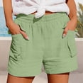 thumbnail image 3 of Beach Shorts for Women Summer Casual Lightweight Elastic Waist Wide Leg Loose Athletic Shorts with Pockets, 3 of 5