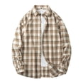 thumbnail image 2 of Busydd Shirts for Men Plus Size M-4XL Trendy Plaid Long Sleeve Shirt Turndown Collar Button Up Shirt Comfy Oversized Casual Shirts, 2 of 8